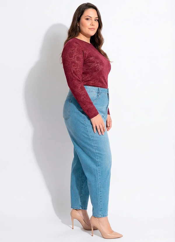 Marguerite - Blusa Bordô Tule Floral 3