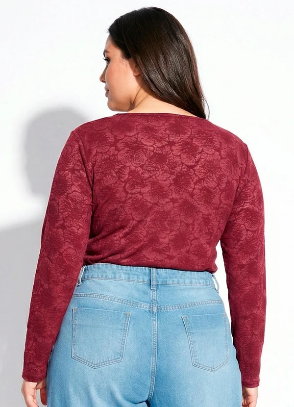Marguerite - Blusa Bordô Tule Floral 1