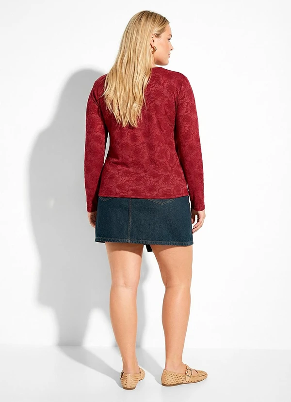 Marguerite - Blusa Bordô Tule Floral 4