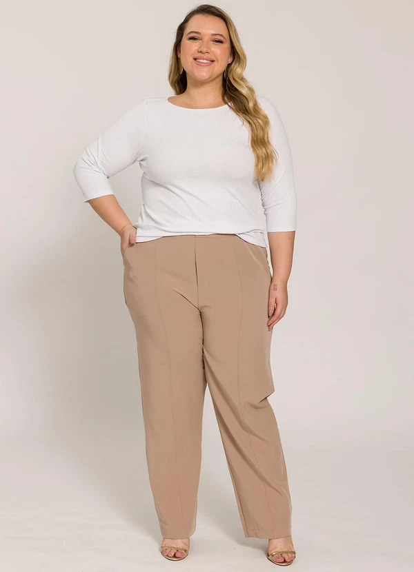 Lisamour - Blusa Canelada Manga 3/4 Branca 3