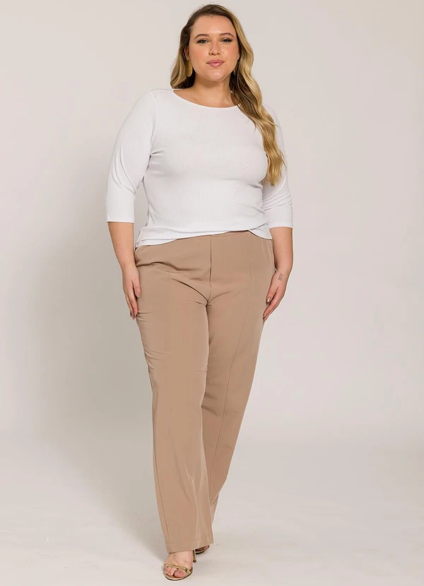 Lisamour - Blusa Canelada Manga 3/4 Branca 5