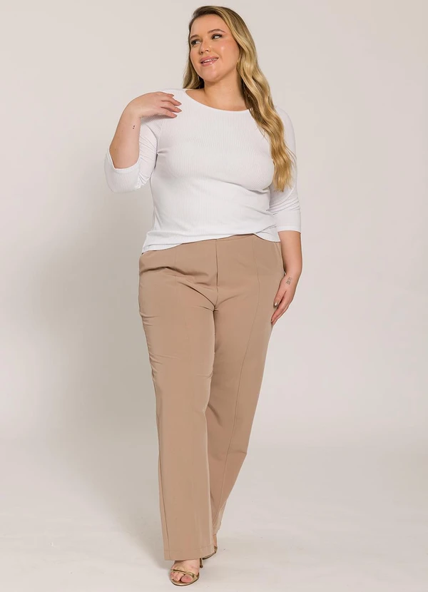 Lisamour - Blusa Canelada Manga 3/4 Branca 6