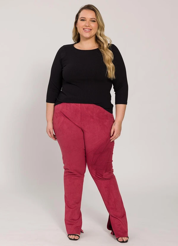 Lisamour - Blusa Canelada Manga 3/4 Preta 3