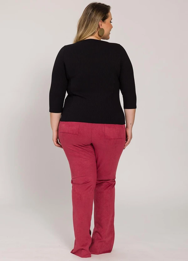 Lisamour - Blusa Canelada Manga 3/4 Preta 4