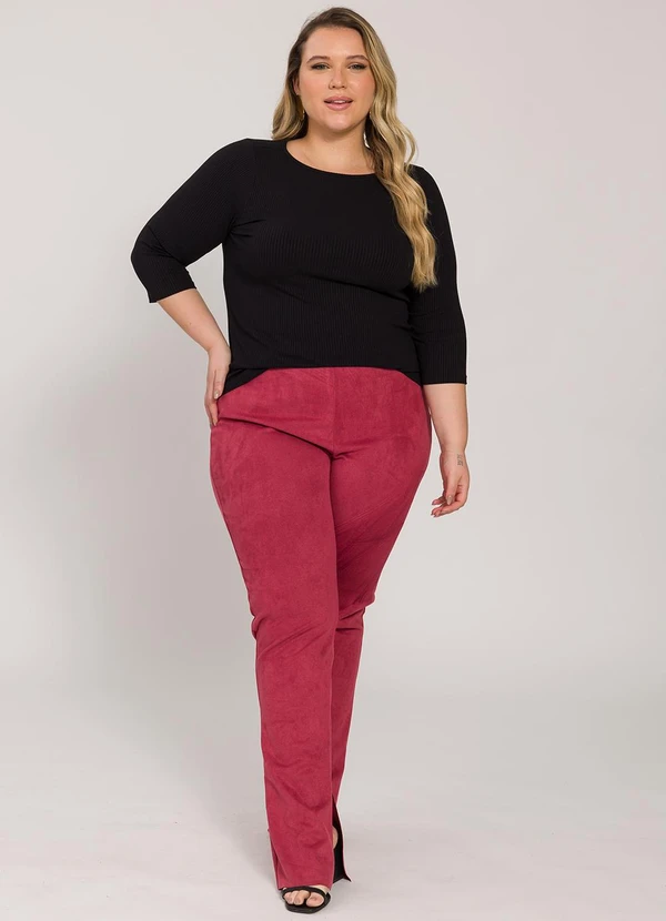 Lisamour - Blusa Canelada Manga 3/4 Preta 5