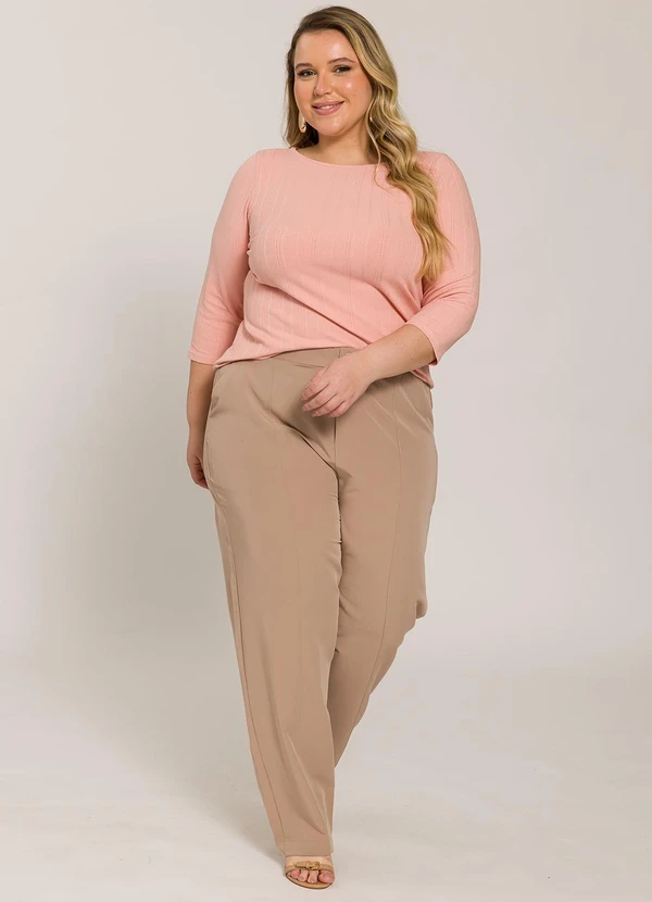 Lisamour - Blusa Canelada Manga 3/4 Rosa 6