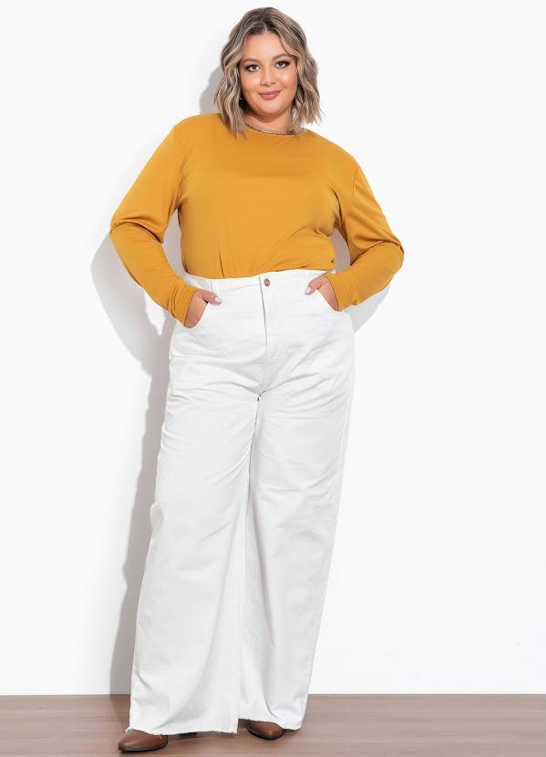 Marguerite - Blusa Caramelo com Mangas Bufantes Plus Size 3