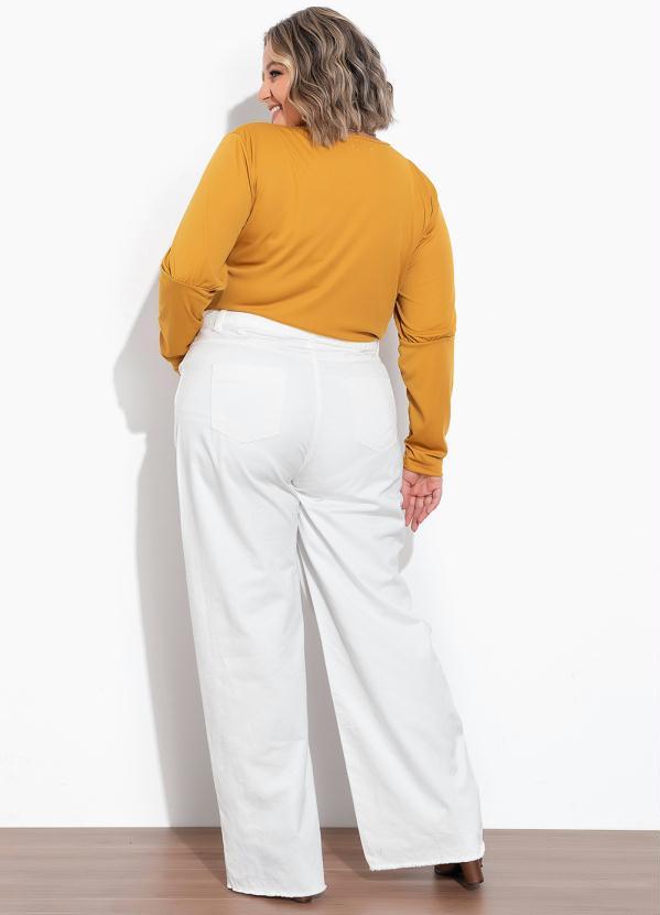 Marguerite - Blusa Caramelo com Mangas Bufantes Plus Size 2