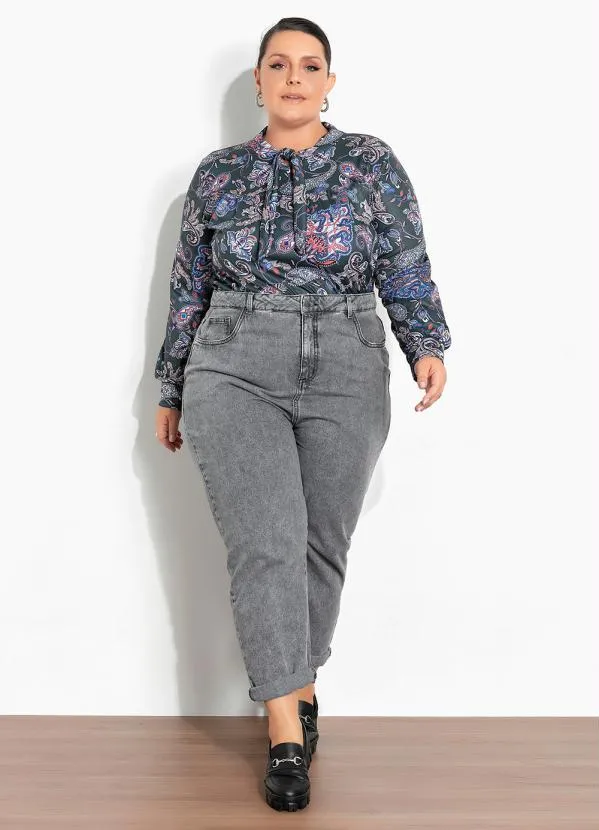 Marguerite - Blusa Cashmere Verde com Gola Laço Plus Size 4