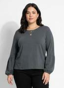 Blusa Cinza em Malha de Algod�o