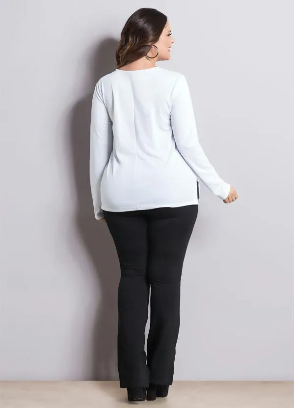 Marguerite - Blusa com Estampa no Decote Branca Marguerite 2