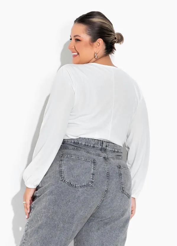Marguerite - Blusa com Gola em Guipir Off White Plus Size 2
