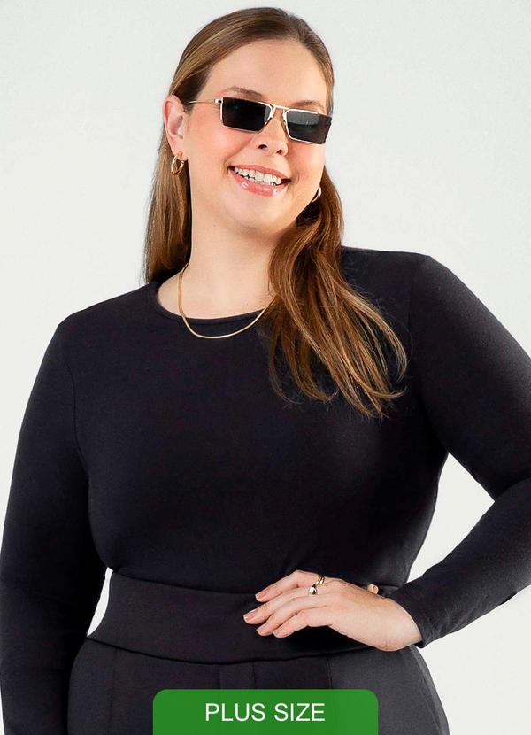 Cativa - Blusa de Manga Longa de Algodão Preto