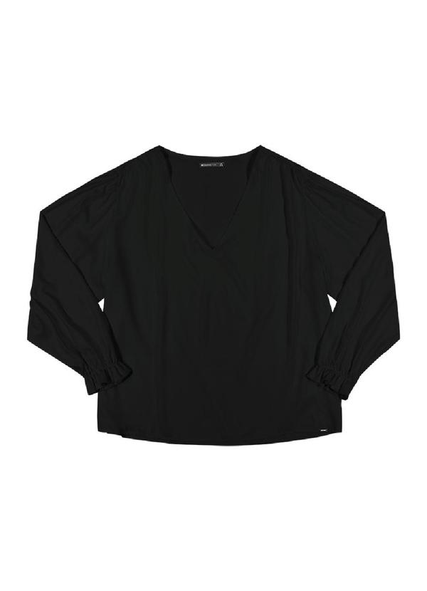 Rezzato - Blusa Decote V Plus Size Feminino Preto 3