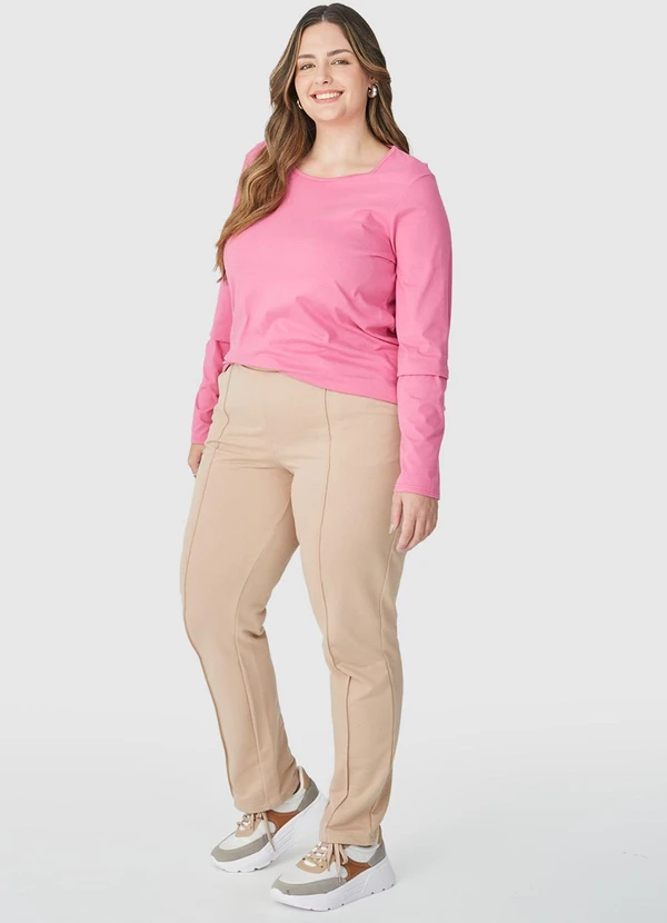 Malwee - Blusa em Malha Feminina Plus Rosa 2