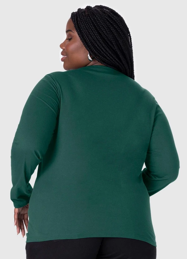 Malwee - Blusa em Malha Feminina Plus Verde 2