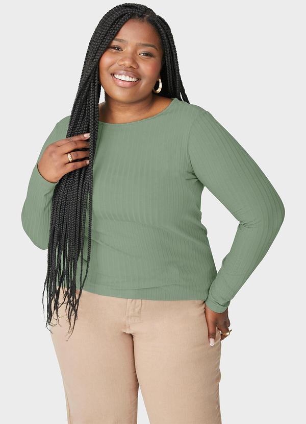 Malwee - Blusa em Malha Feminina Plus Verde 2