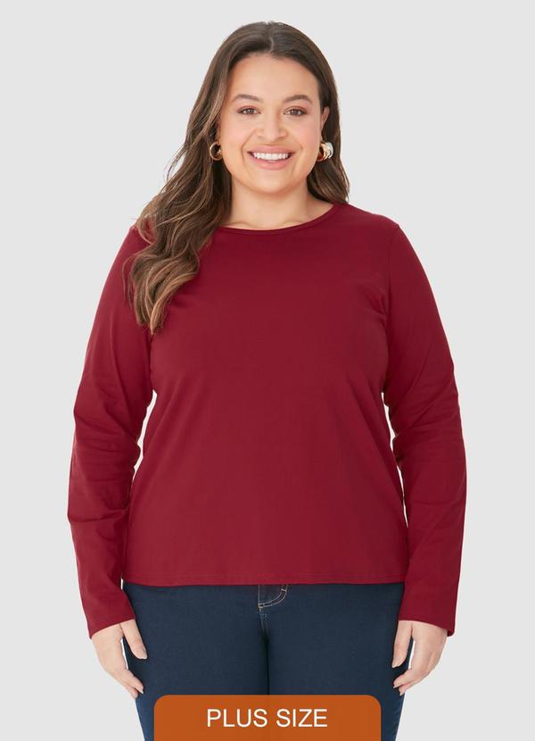 Malwee - Blusa em Malha Feminina Plus Vermelho