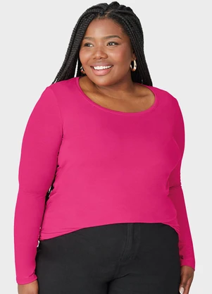 Malwee - Blusa em Viscose Feminina Plus Rosa - MALWEE
