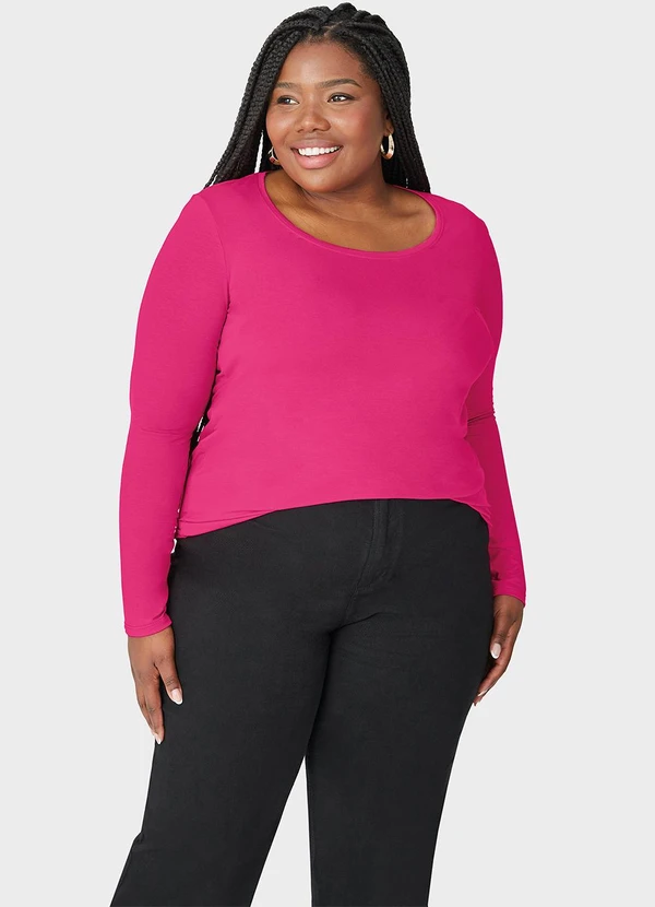 Malwee - Blusa em Viscose Feminina Plus Rosa 2