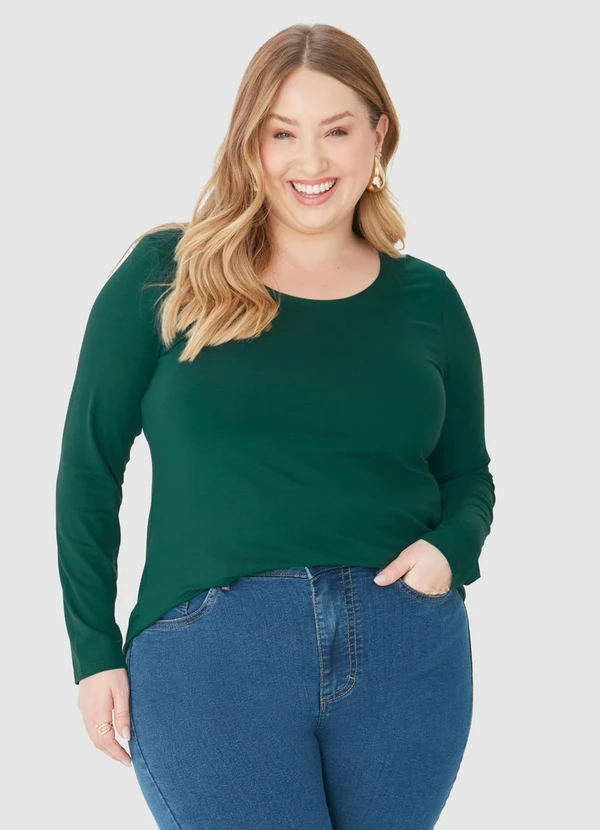 Malwee - Blusa em Viscose Stretch Plus Verde 2