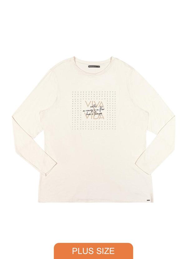 Rezzato - Blusa Estampada Frontal Plus Size Branco