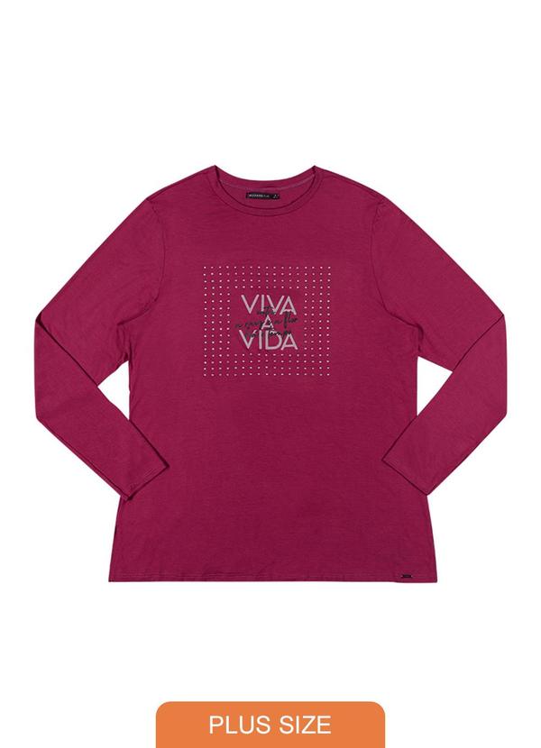 Rezzato - Blusa Estampada Frontal Plus Size Feminino Roxo 1