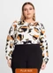 Secret Glam - Blusa Estampada Manga Longa Plus Size Bege - variação: Bege
