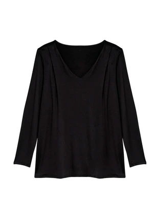 Malwee - Blusa Evasê em Malha Viscose Plus Preto - MALWEE