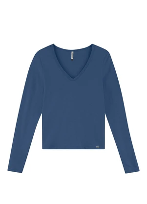 Marialícia - Blusa Feminina Adulta Azul - MARIALÍCIA