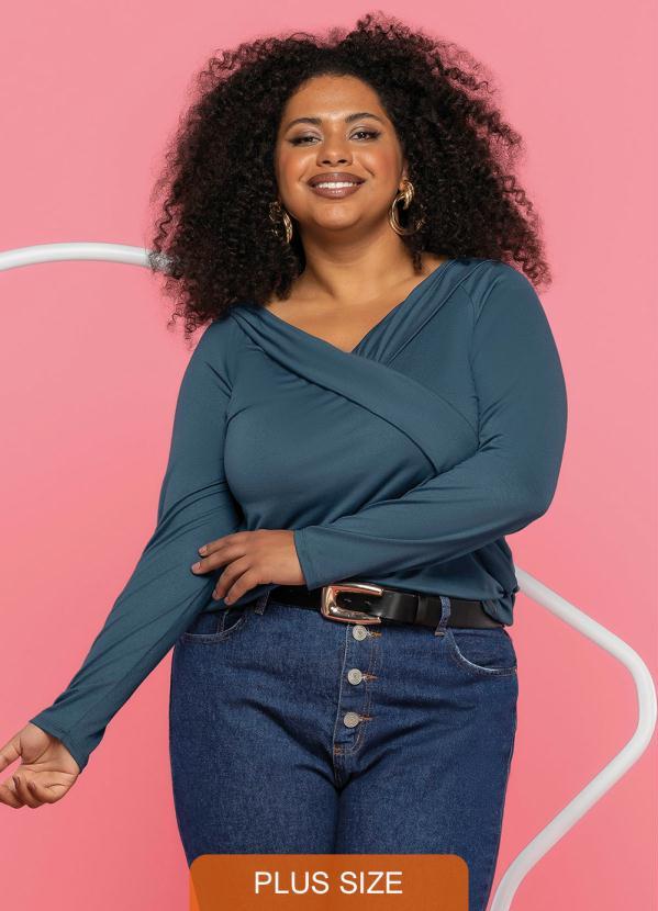 Maelle - Blusa Feminina Adulto Azul