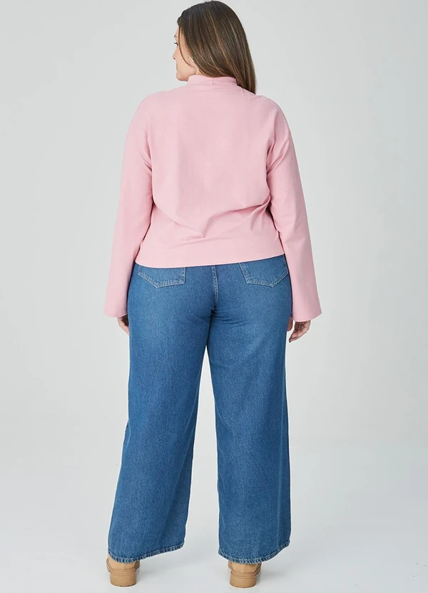 Malwee - Blusa Feminina Ampla em Linho Plus Rosa 5