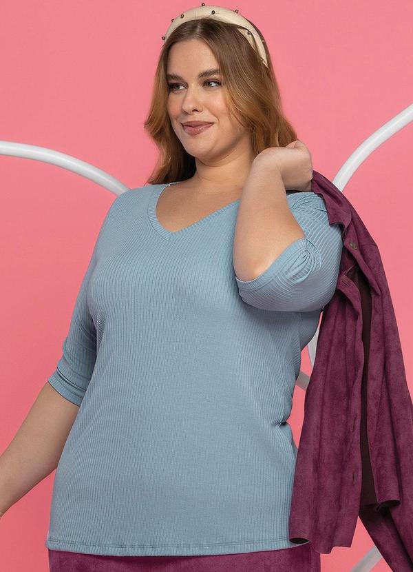 Maelle - Blusa Feminina Básica Azul