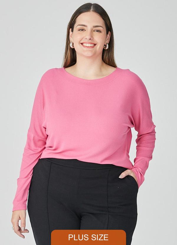 Malwee - Blusa Feminina Canelada Plus Rosa