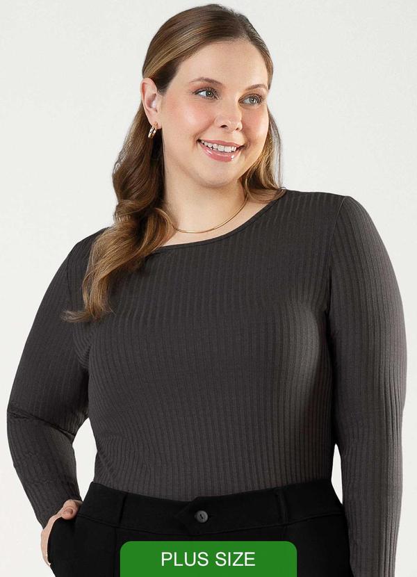 Cativa - Blusa Feminina com Decote Redondo Marrom