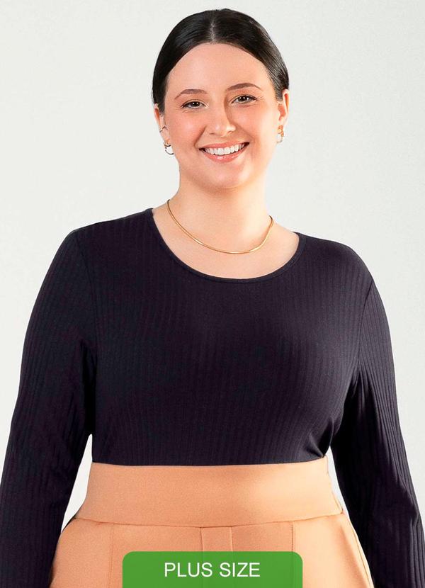 Cativa - Blusa Feminina com Decote Redondo Preto