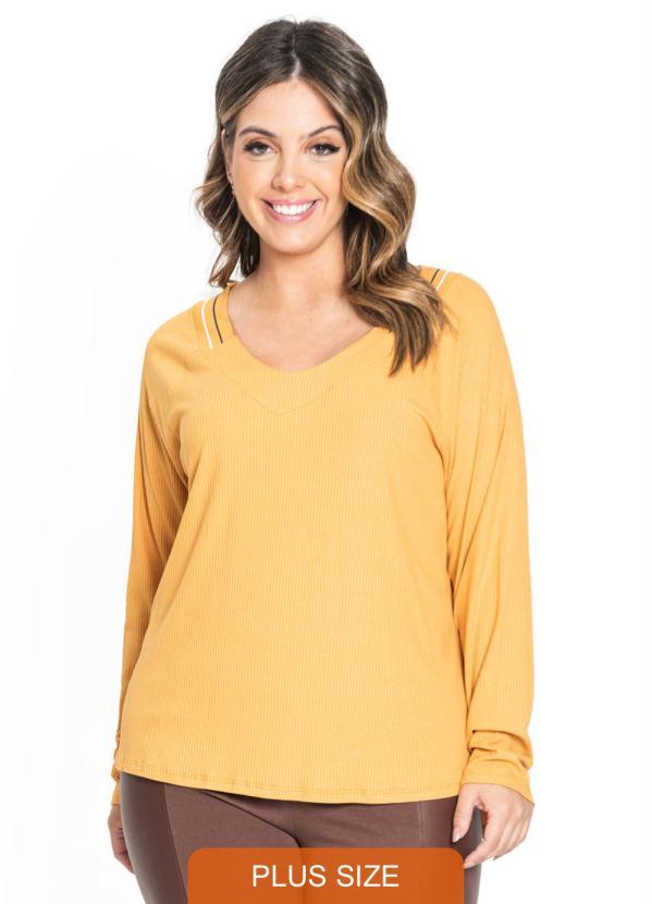 Secret Glam - Blusa Feminina com Manga Longa Cleam Amarelo