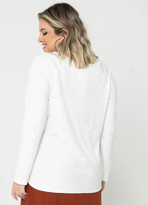 Secret Glam - Blusa Feminina com Manga Longa Cleam Bege 2