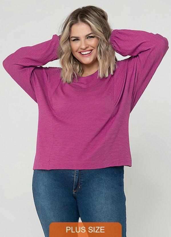 Secret Glam - Blusa Feminina com Manga Longa Recorte Roxo