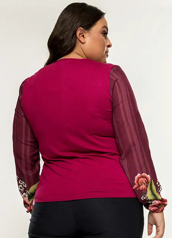 Secret Glam - Blusa Feminina Estampa de Flores Rosa 2