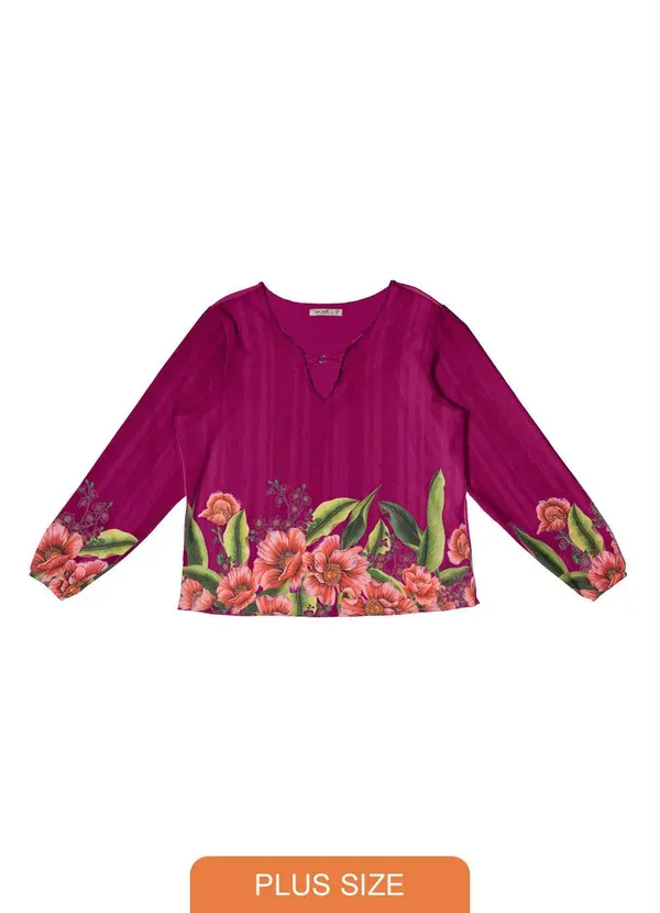 Secret Glam - Blusa Feminina Estampa de Flores Rosa 4