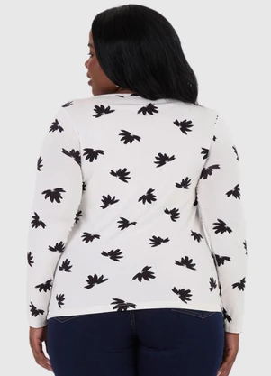 Malwee - Blusa Feminina Floral Plus Bege - MALWEE