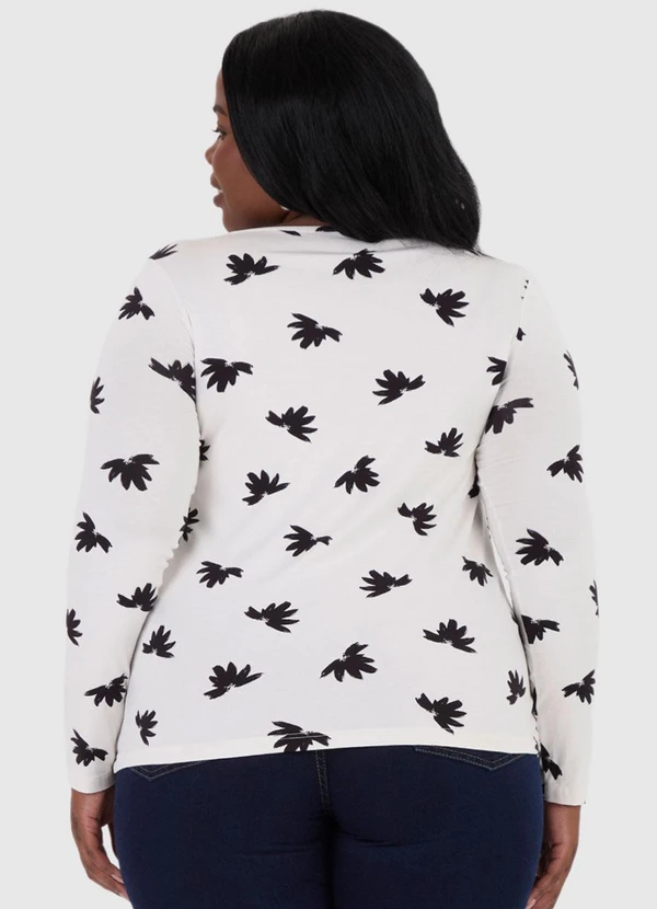 Malwee - Blusa Feminina Floral Plus Bege 2