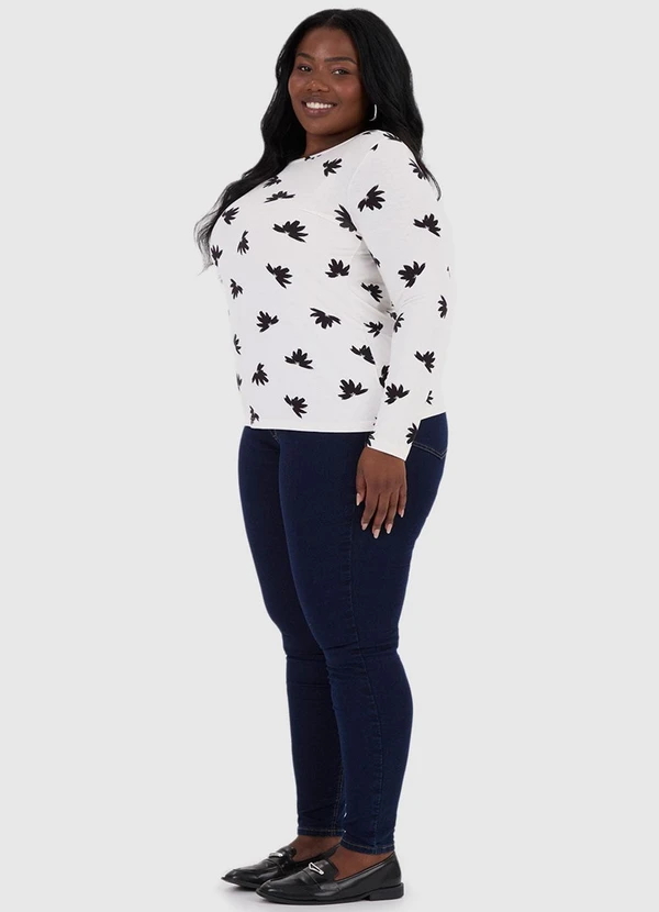 Malwee - Blusa Feminina Floral Plus Bege 3