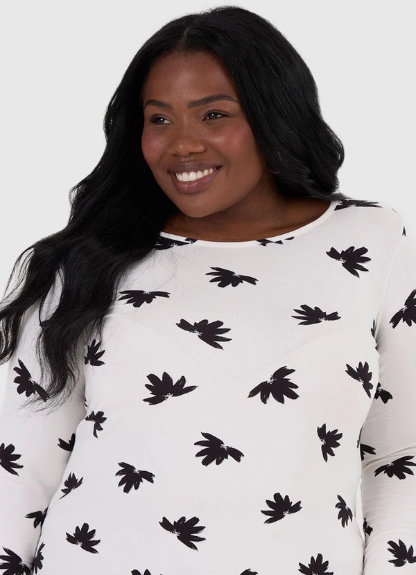 Malwee - Blusa Feminina Floral Plus Bege 6