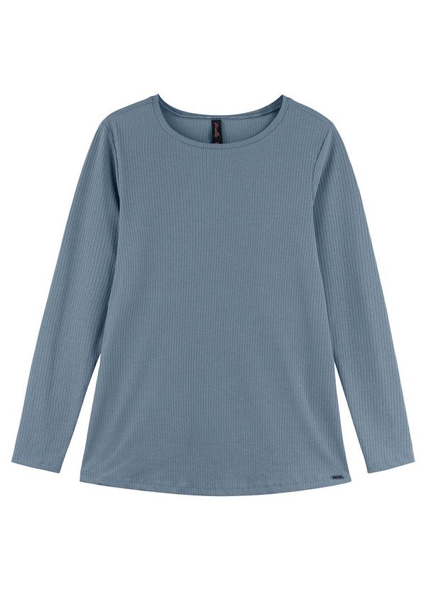 Maelle - Blusa Feminina Manga Longa Básica Azul 3
