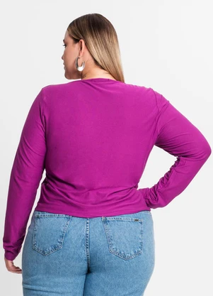 Secret Glam - Blusa Feminina Manga Longa em Viscose Roxo - SECRET GLAM