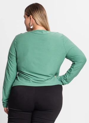 Secret Glam - Blusa Feminina Manga Longa em Viscose Verde - SECRET GLAM