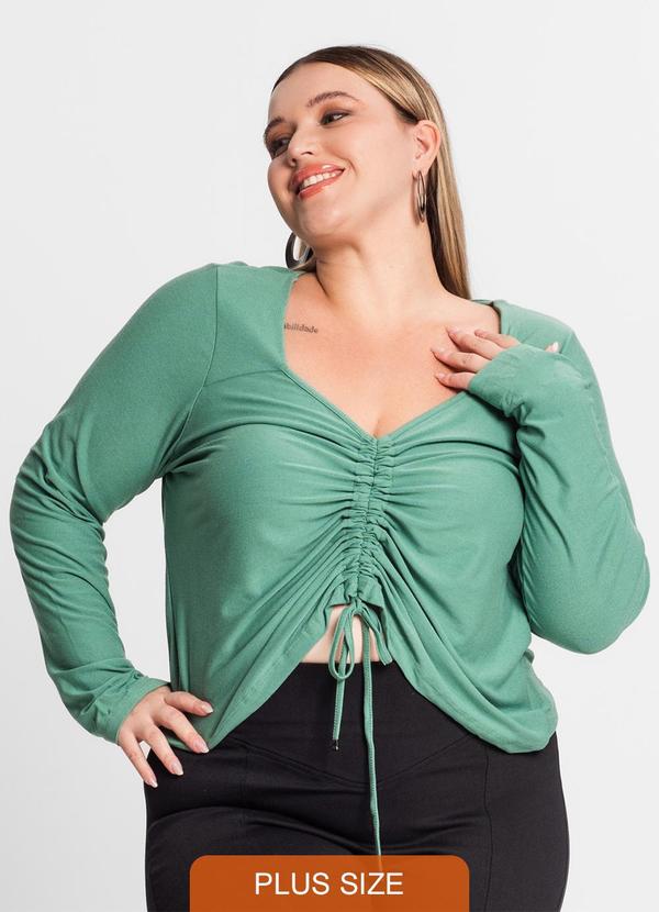 Secret Glam - Blusa Feminina Manga Longa em Viscose Verde