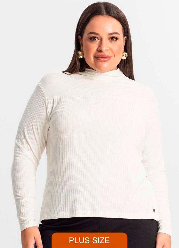 Secret Glam - Blusa Feminina Manga Longa Plus Size Bege